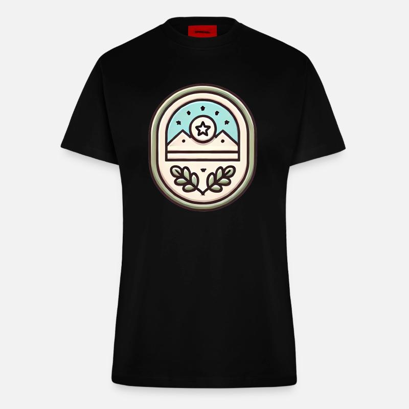 Illustration douce de conception de badge simple - T-shirt bio slim fit fabriqué en UE - SOLID BLACK