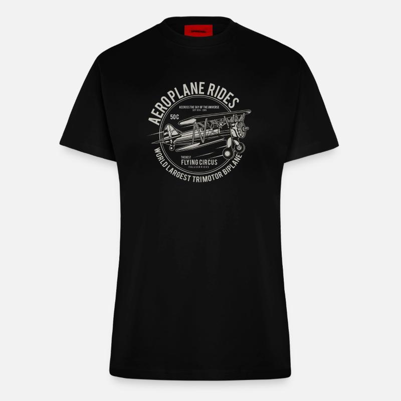 Aeroplane Rides - Fitted T-Shirt - made by SPREAD - SOLID BLACK