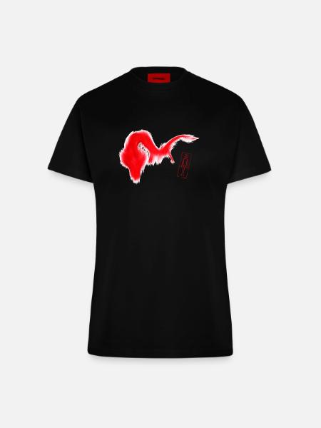Drache - Fitted T-Shirt - made by SPREAD - SOLID BLACK