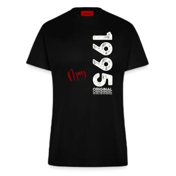 30ème anniversaire cadeau mari Original mai 1995 - T-shirt bio slim fit fabriqué en UE - SOLID BLACK - Devant