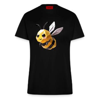 Abeille mignonne bourdon – Nature Design Géométrique - T-shirt bio slim fit fabriqué en UE - SOLID BLACK - Devant