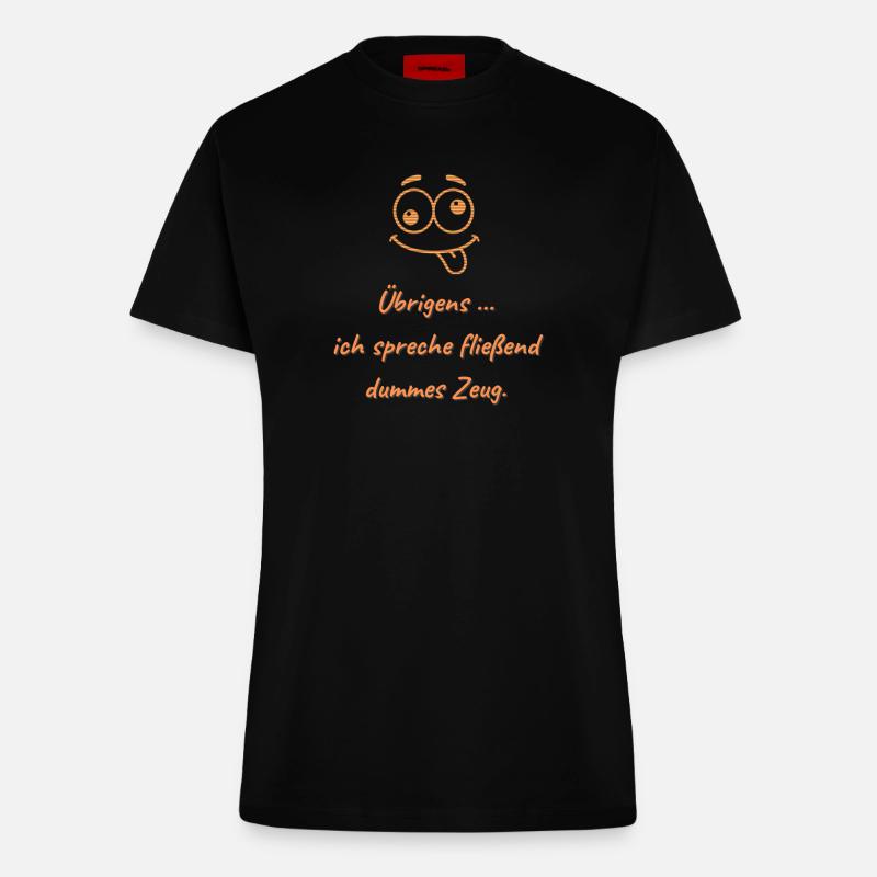 Fluent stupid stuff - Fitted T-Shirt - made by SPREAD - SOLID BLACK