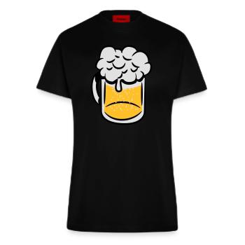 Bier trinken henkel - Fitted T-Shirt - made by SPREAD - SOLID BLACK - Vorne