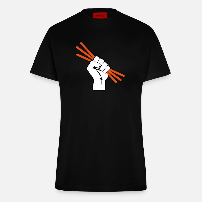 Leuchtstäbchen - Knicklicht - Faust - Fitted T-Shirt - made by SPREAD - SOLID BLACK