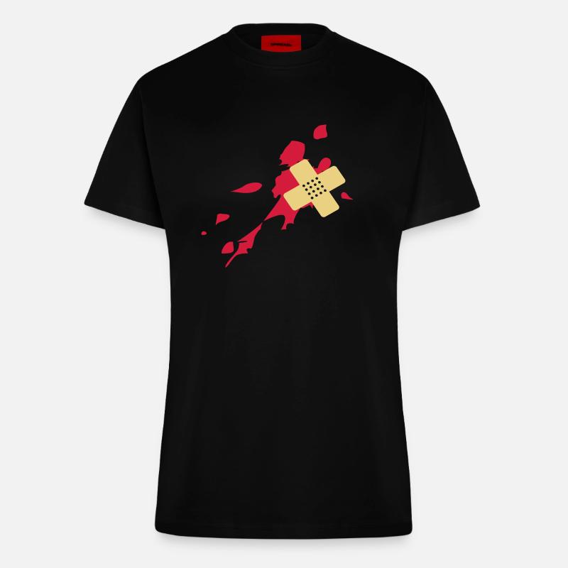 Pflaster Blutspritzer 2c - T-shirt bio slim fit fabriqué en UE - SOLID BLACK