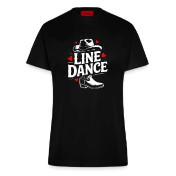 Line Dance mein Hobby - meine Passion - mein Ding - Fitted T-Shirt - made by SPREAD - SOLID BLACK - Vorne