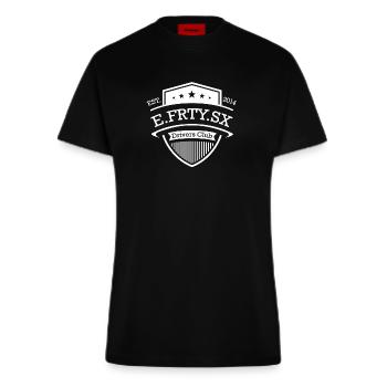 E.FRTY.SX Badge Style - Fitted T-Shirt - made by SPREAD - SOLID BLACK - Vorne