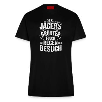 Des Jägers größter Fluch ist Besuch - Fitted T-Shirt - made by SPREAD - SOLID BLACK - Vorne