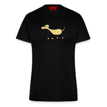 Lustiger Hund - Fitted T-Shirt - made by SPREAD - SOLID BLACK - Vorne
