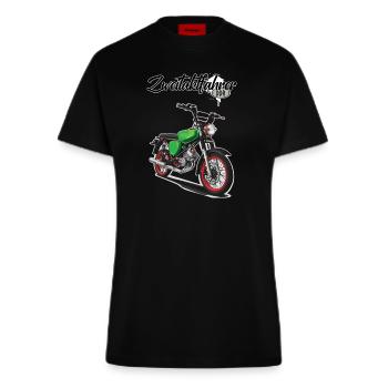 S51 (grün) // Illustration - Fitted T-Shirt - made by SPREAD - SOLID BLACK - Vorne