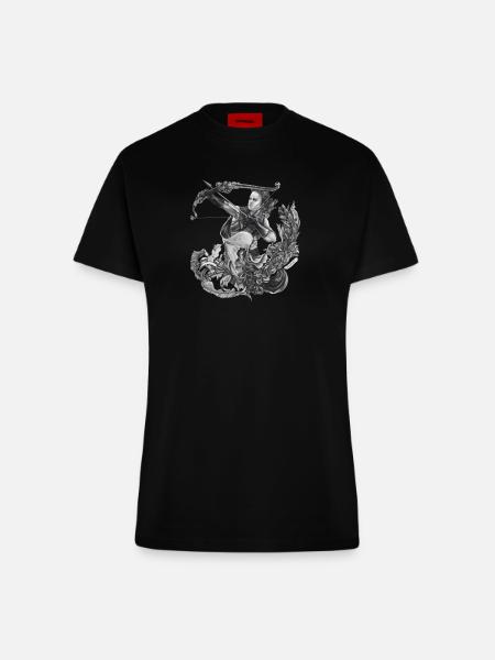 Schütze Sternzeichen - Fitted T-Shirt - made by SPREAD - SOLID BLACK