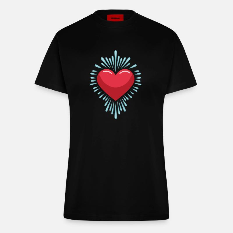 Herz - Explosive Liebe - Fitted T-Shirt - made by SPREAD - SOLID BLACK