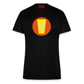 Apfelwein Glas _Geripptes - Fitted T-Shirt - made by SPREAD - SOLID BLACK - Vorne