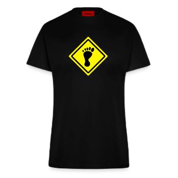 foot roadsign - T-shirt bio slim fit fabriqué en UE - SOLID BLACK - Devant