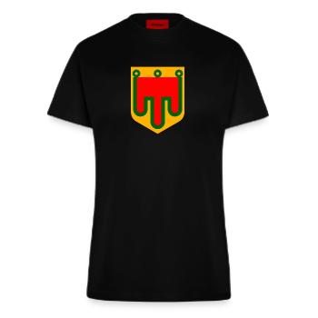 drapeau auvergnat blason de l'auvergne - T-shirt bio slim fit fabriqué en UE - SOLID BLACK - Devant