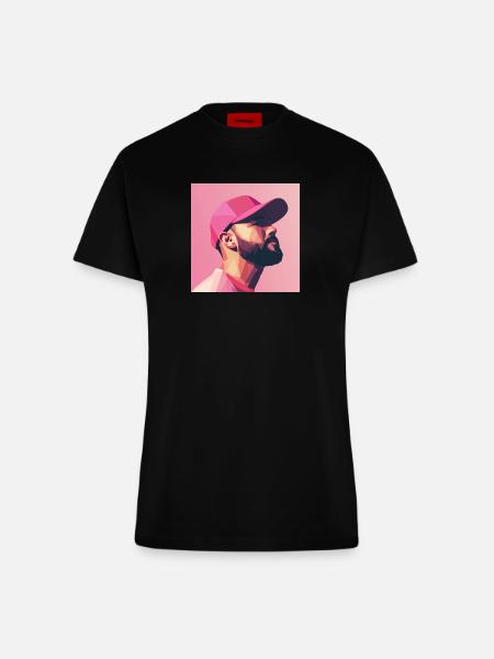 Pink - Fitted T-Shirt - made by SPREAD - SOLID BLACK