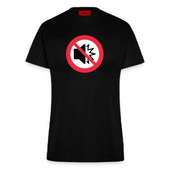 Kein Ton - stumm - stumm - nicht stören - Autismus - Fitted T-Shirt - made by SPREAD - SOLID BLACK - Vorne