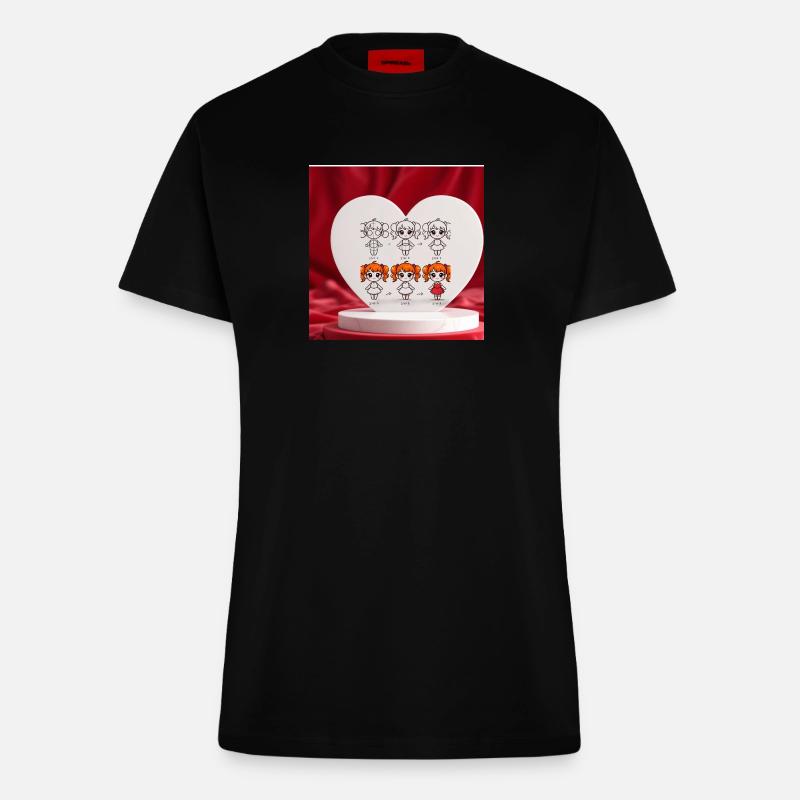Mädchen2 - Fitted T-Shirt - made by SPREAD - SOLID BLACK
