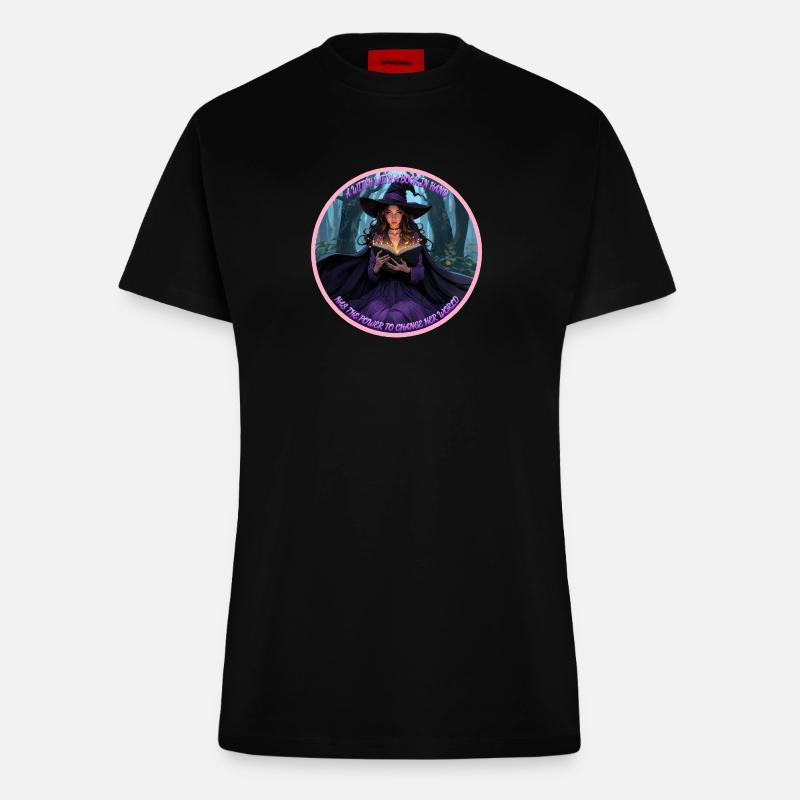 Reading witch - Fitted T-Shirt - made by SPREAD - SOLID BLACK
