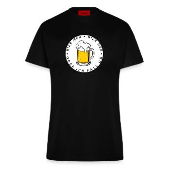 Bees here - Oder ich fall um! - Fitted T-Shirt - made by SPREAD - SOLID BLACK - Front