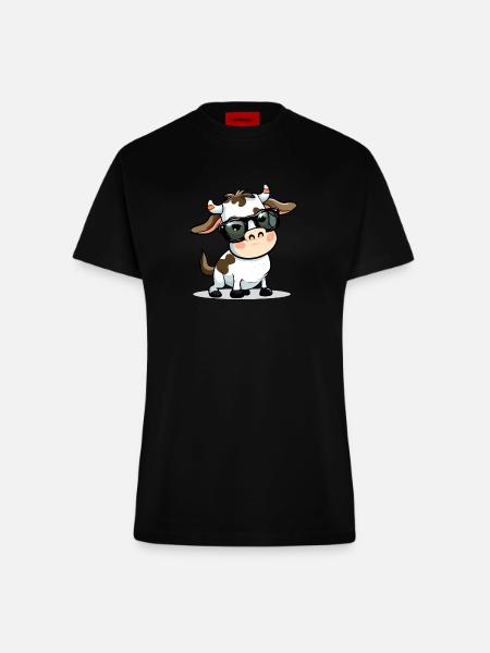 Hala, die Kuh - Fitted T-Shirt - made by SPREAD - SOLID BLACK