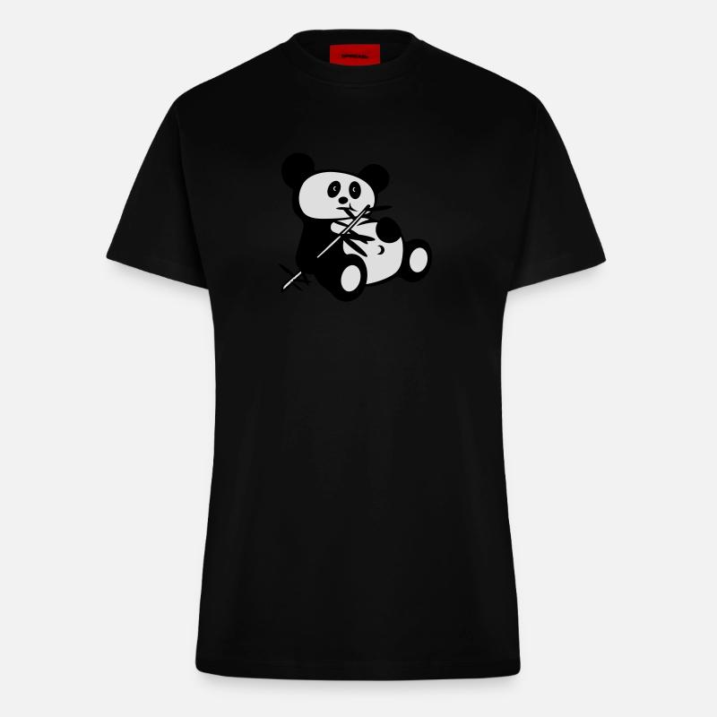 lazy panda - T-shirt bio slim fit fabriqué en UE - SOLID BLACK