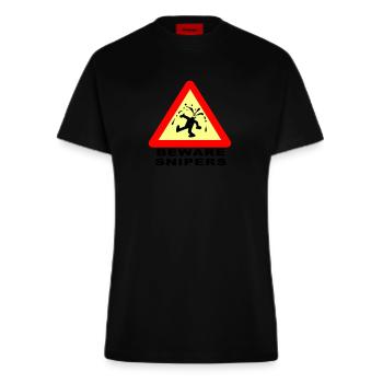 Hüten Sie sich vor Scharfschützen - Fitted T-Shirt - made by SPREAD - SOLID BLACK - Vorne