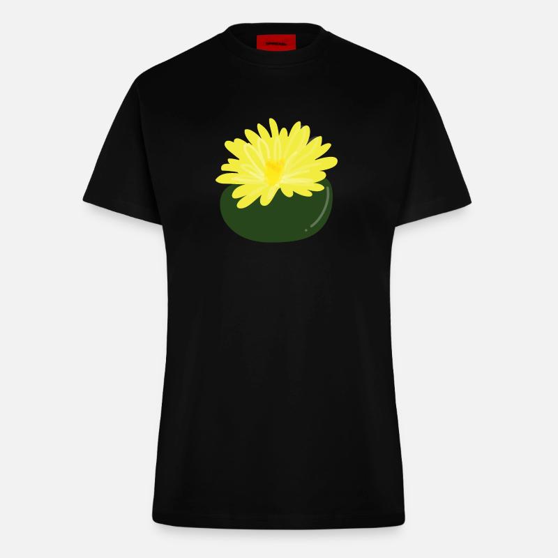 Lithops-Blüte1 - Fitted T-Shirt - made by SPREAD - SOLID BLACK