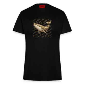 Baleine dorée - T-shirt bio slim fit fabriqué en UE - SOLID BLACK - Devant