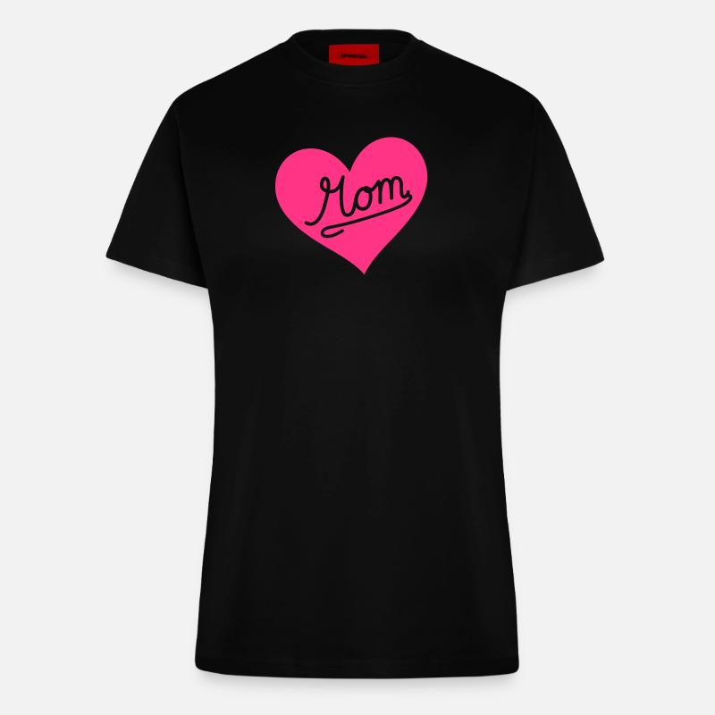 Muttertag Herz - Fitted T-Shirt - made by SPREAD - SOLID BLACK