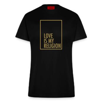 Love Is My Religion - T-shirt bio slim fit fabriqué en UE - SOLID BLACK - Devant