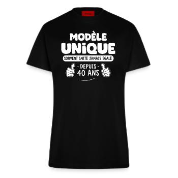 anniversaire 40 ans modèle unique depuis 40 ans - T-shirt bio slim fit fabriqué en UE - SOLID BLACK - Devant