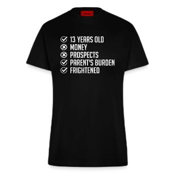 13 Jahre alt Humor Geschenk 13. Geburtstag lustig 13 Jahre alt - Fitted T-Shirt - made by SPREAD - SOLID BLACK - Vorne