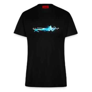 Splash Wintersport Biathlon Lying Biathlete - Fitted T-Shirt - made by SPREAD - SOLID BLACK - Vorne