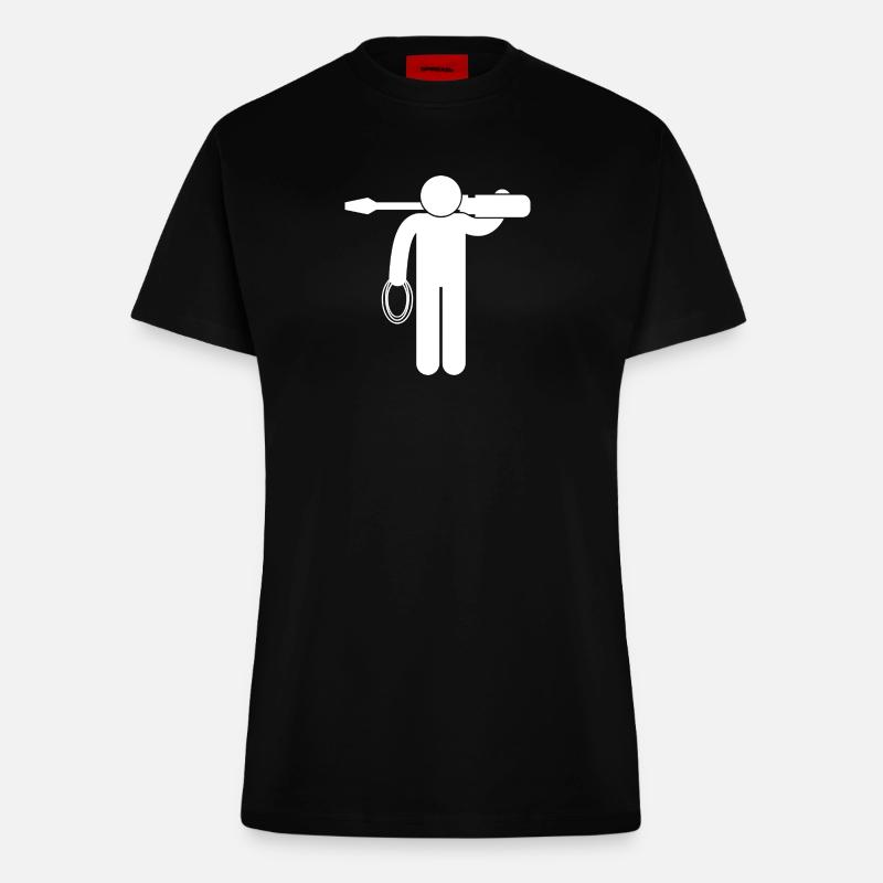 Electronic electrician Electrical Engineer - Fitted T-Shirt - made by SPREAD - SOLID BLACK