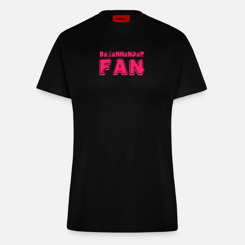 PROFESSING FAN lettering - Fitted T-Shirt - made by SPREAD - SOLID BLACK