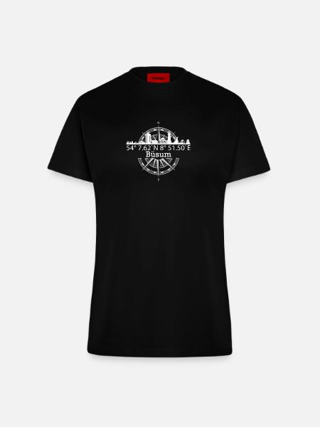 Skyline Büsum - Fitted T-Shirt - made by SPREAD - SOLID BLACK