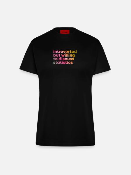 Statistik Statistik Statistik - Fitted T-Shirt - made by SPREAD - SOLID BLACK