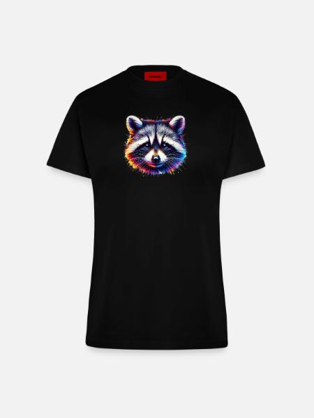 Waschbär - Fitted T-Shirt - made by SPREAD - SOLID BLACK