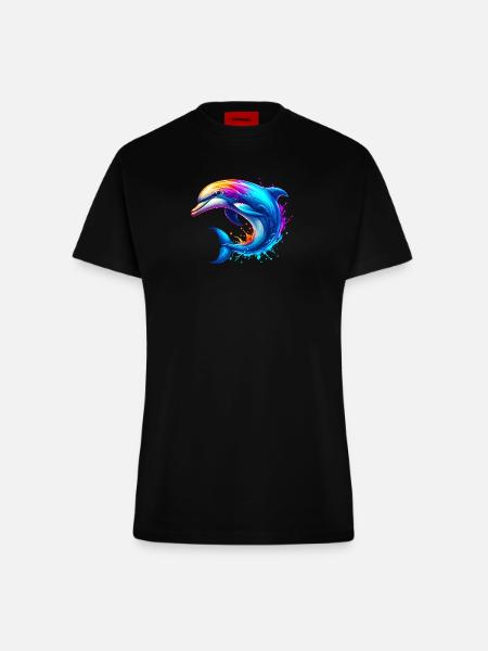 Delfin - Fitted T-Shirt - made by SPREAD - SOLID BLACK