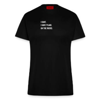 Lustiger Spruch felsklettern bouldern vintage logo - Fitted T-Shirt - made by SPREAD - SOLID BLACK - Vorne