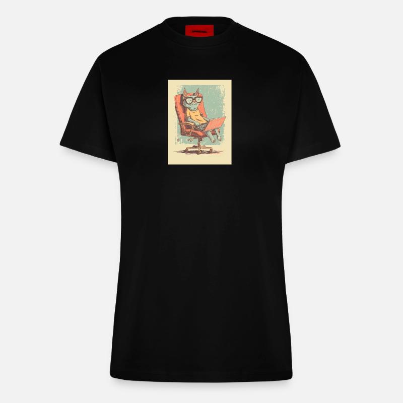 Code Cat – Der wahre Chef im Office - Fitted T-Shirt - made by SPREAD - SOLID BLACK