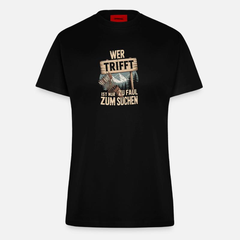 Archery design for archers and courses - Fitted T-Shirt - made by SPREAD - SOLID BLACK