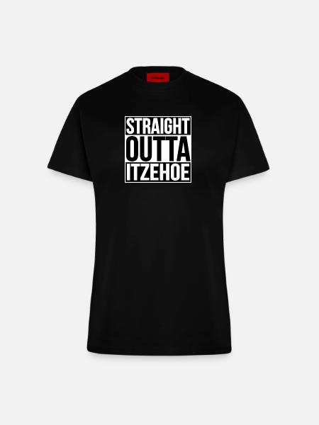 Straight Outta Itzehoe - Fitted T-Shirt - made by SPREAD - SOLID BLACK