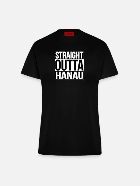 STRAIGHT OUTTA HANAU - Fitted T-Shirt - made by SPREAD - SOLID BLACK
