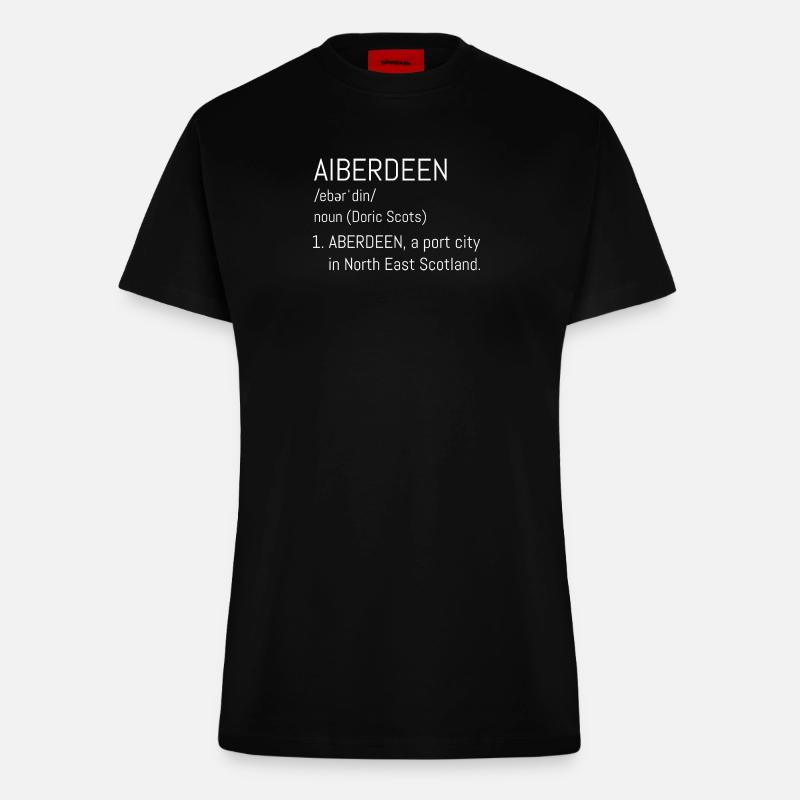 Aberdeen Doric City Script - Fitted T-Shirt - made by SPREAD - SOLID BLACK