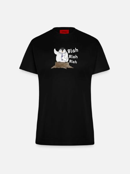 Pinguin-Rede Penguin Speech - Fitted T-Shirt - made by SPREAD - SOLID BLACK