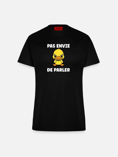 Grumpy Duck – Nicht bereit zu reden - Fitted T-Shirt - made by SPREAD - SOLID BLACK
