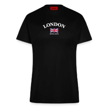 London, England - Fitted T-Shirt - made by SPREAD - SOLID BLACK - Front