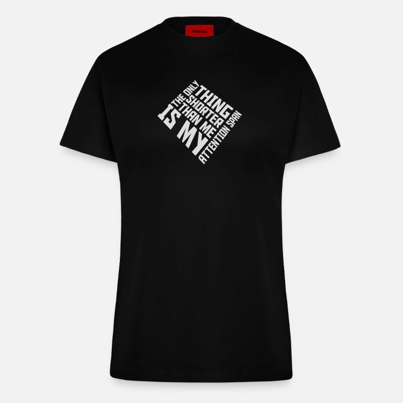 La seule chose plus petite que moi, c’est mon attention - T-shirt bio slim fit fabriqué en UE - SOLID BLACK